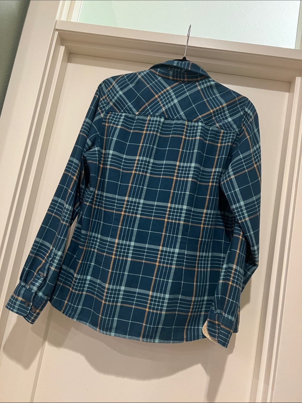 Marmot Teal and Light Blue Plaid Button-Down Shirt - Picture 3 of 4